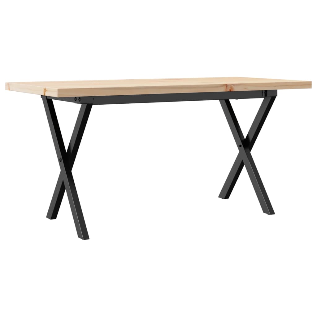 Vidaxl Mesa Centro Marco X Madera Maciza Pino y Hierro 100x50x45,5 Cm