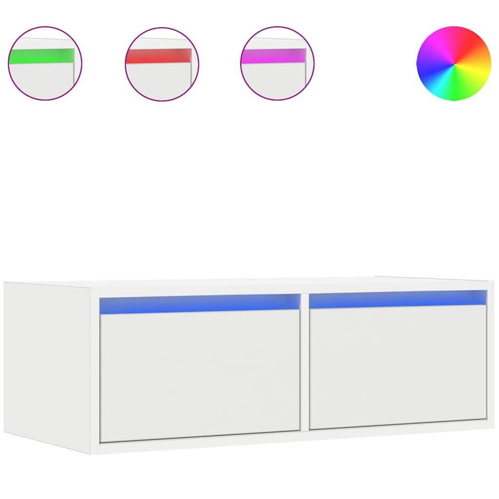vidaXL Mueble de TV con luces LED blanco 75x35,5x25 cm