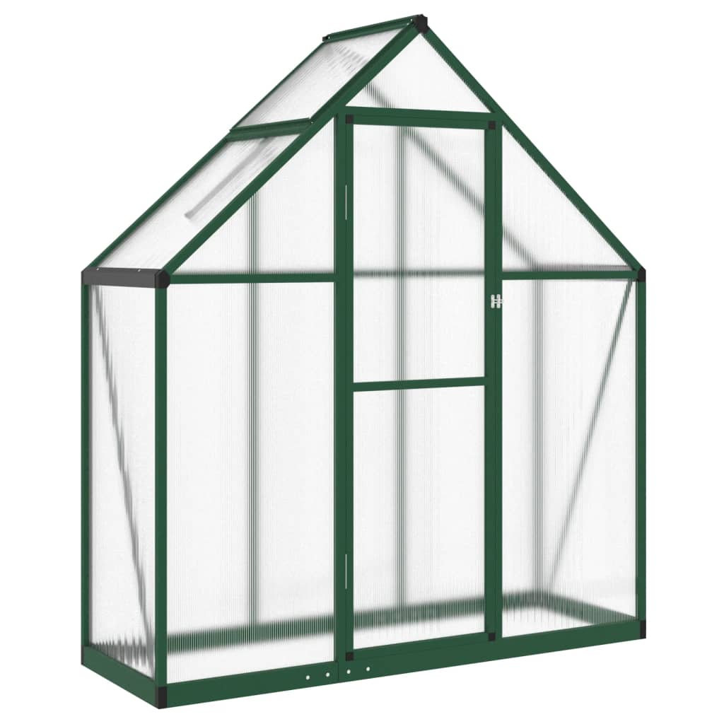 vidaXL Invernadero con marco base aluminio 169x58x195 cm Color Antracita,  Plateado,  Verde y mas