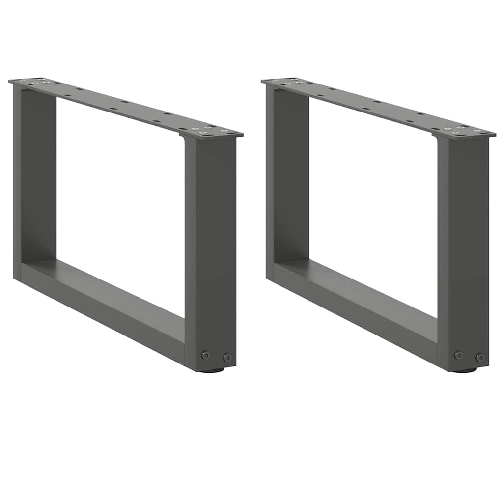 vidaXL Patas para mesa de centro en forma de U (2 unidades) 70 x (30-31) cm, acero