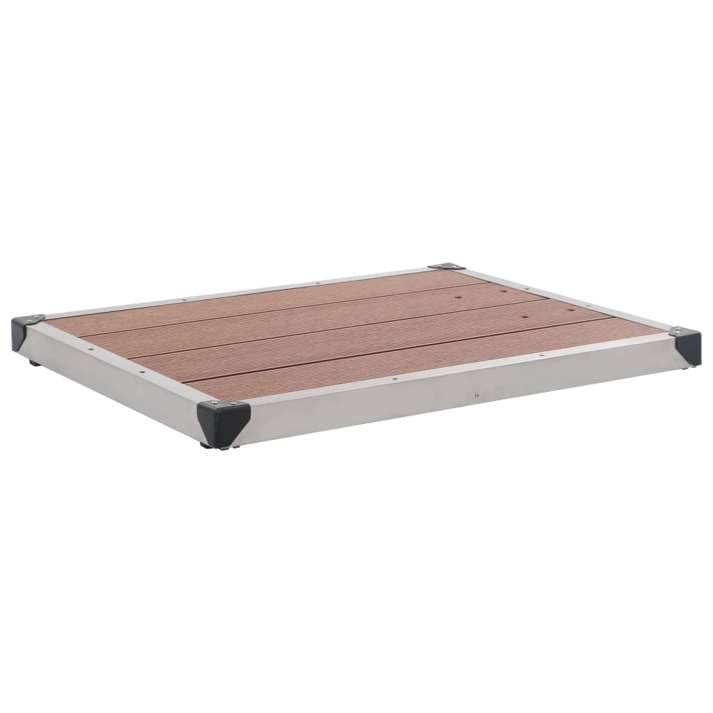 vidaXL Plato de Ducha de Jardín WPC Acero Inoxidable Bases Exterior Color Gris,  Marrón, y mas