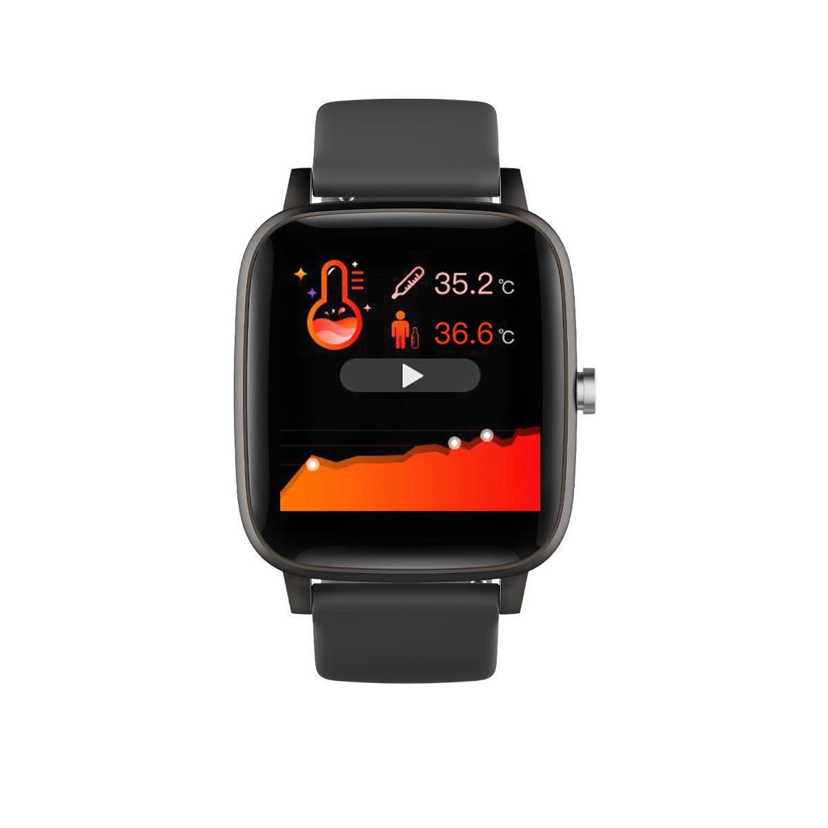 Smarts By Radiant Reloj Inteligente Queensboro 35mm Ipblack Sili Black 41,00 Mm Pulsera De Acero, Silicona Negro Con Cierre De Hebilla Normal Control De Ritmo Cardiaco, Sueño Y Modos Deportivos Compatible Con Android, Ios