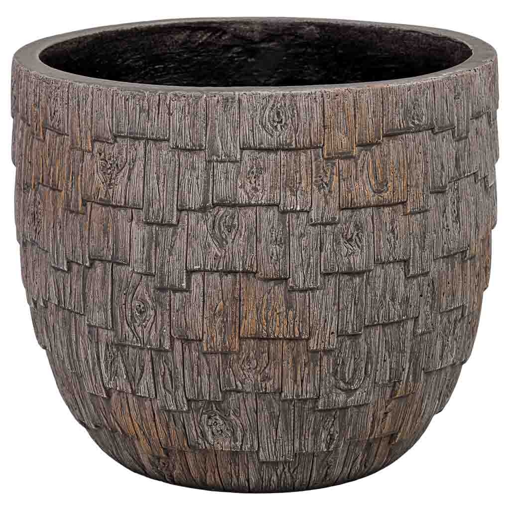Wonderlust Deco - Macetero de fibra de vidrio marrón rojizo 35x35x30cm Marrón rojizo 35x35x30h cm