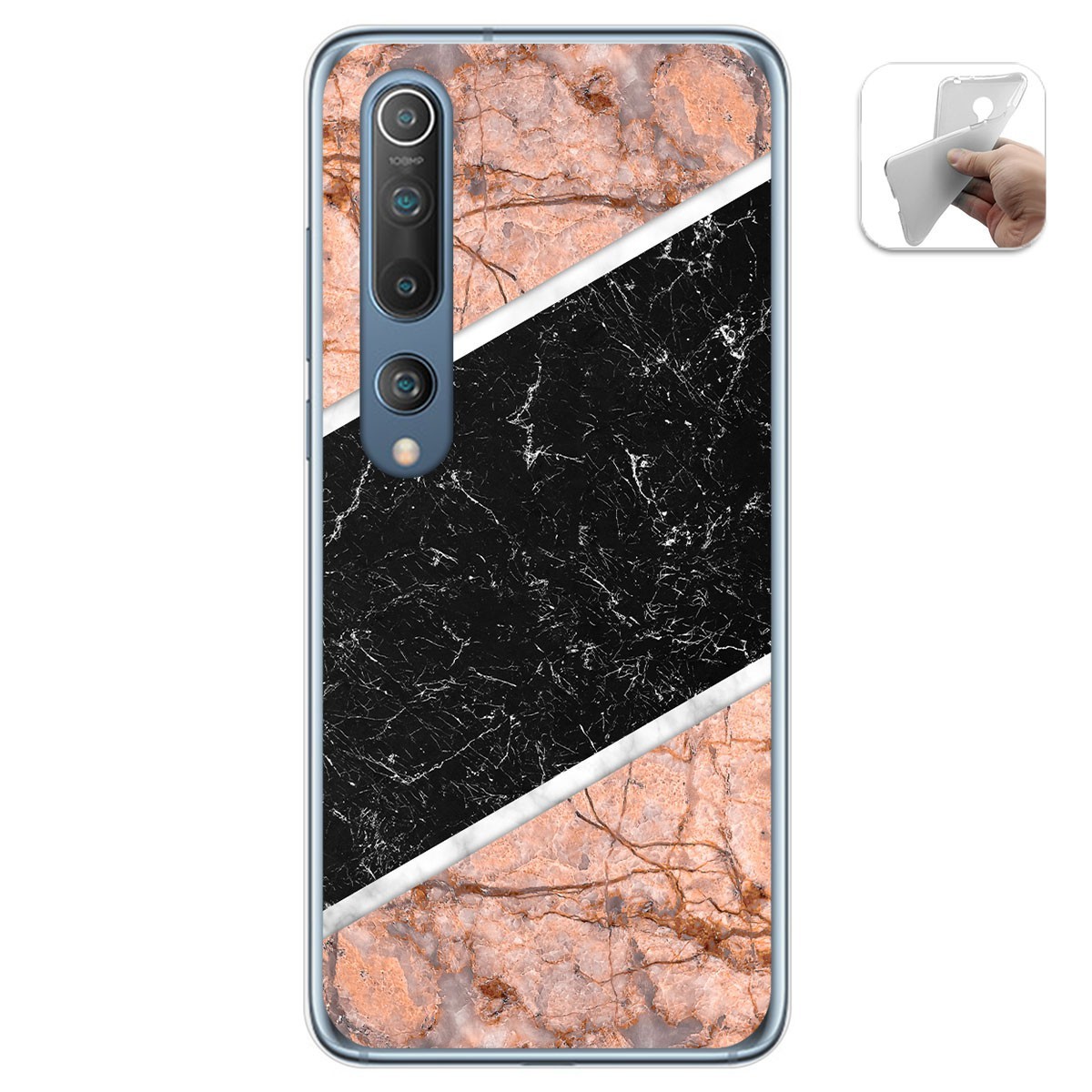 Tumundosmartphone Funda Gel Tpu para Xiaomi Mi 10 / Mi 10 Pro diseño Mármol 07 Dibujos