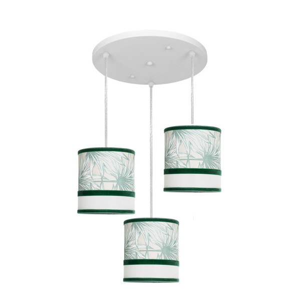 Plafon caledonia 3xe27 blanco/verde regx40x40cm