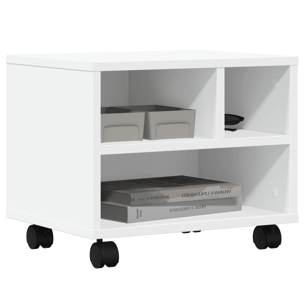 vidaXL Soporte para impresora con ruedas 41x32x34,5 cm Color Blanco,  Gris hormigón,  Gris sonoma y mas