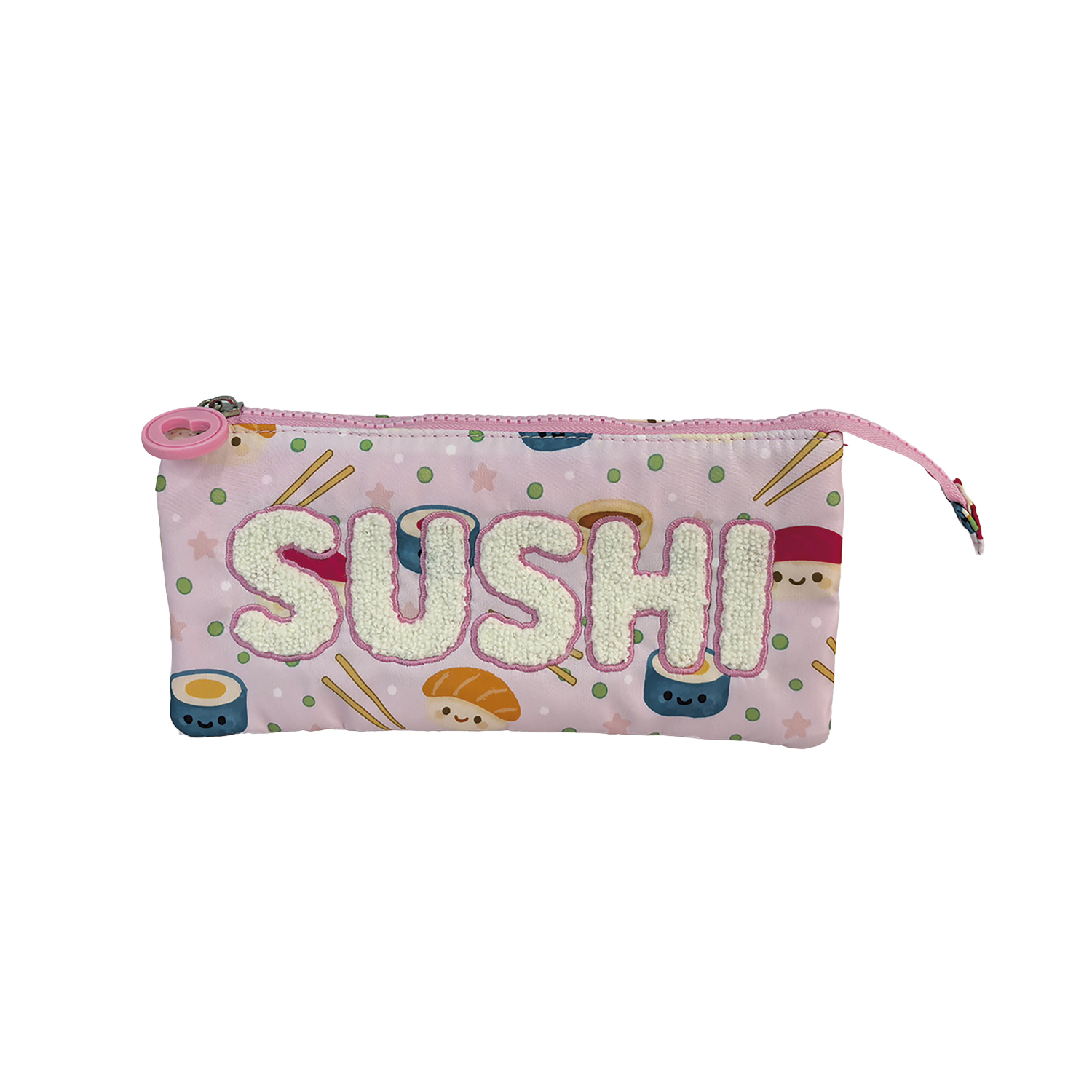 Estuche Triple Blin Blin Sushi. Interior totalmente forrado. Detalle de logo en goma.