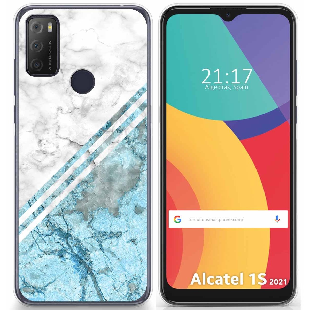 Tumundosmartphone Funda Gel Tpu para Alcatel 1S 2021 / 3L 2021 diseño Mármol 02 Dibujos
