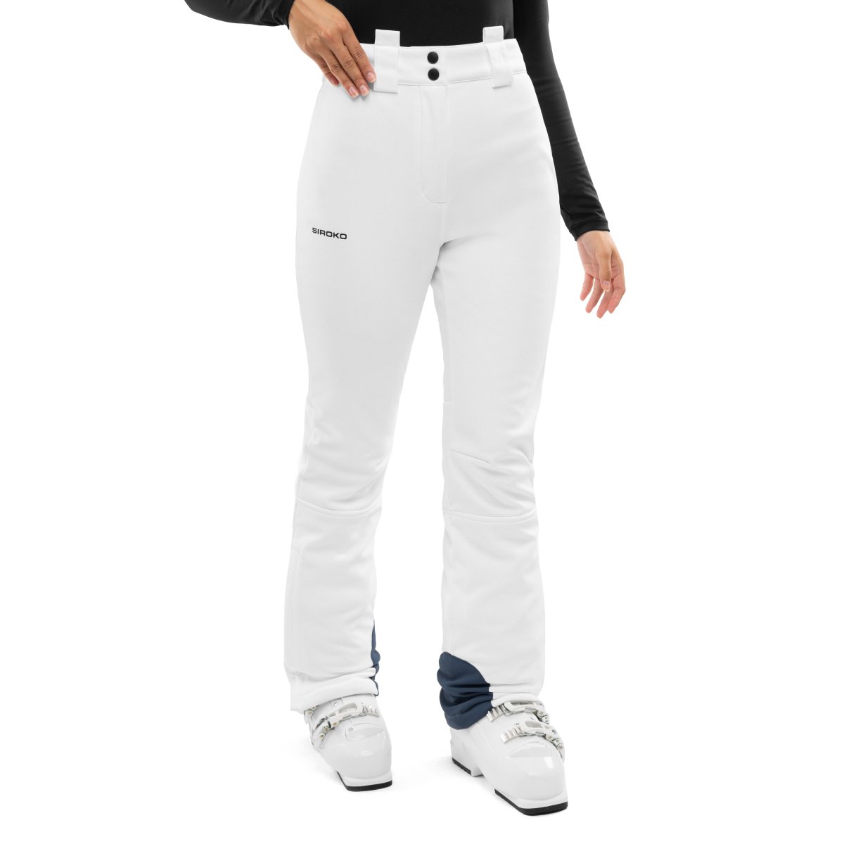 SIROKO - Pantalón de Esquí retro para mujer Siroko Zeitlos-W White_