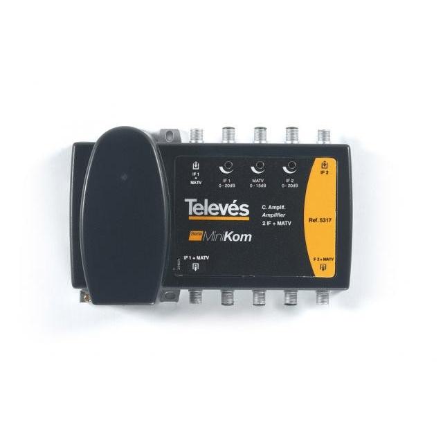 Televes Central TV 2E/2S RETORNO VHF-UHF-FI Minikom - Chasis Blindado, Reamplificación ICT