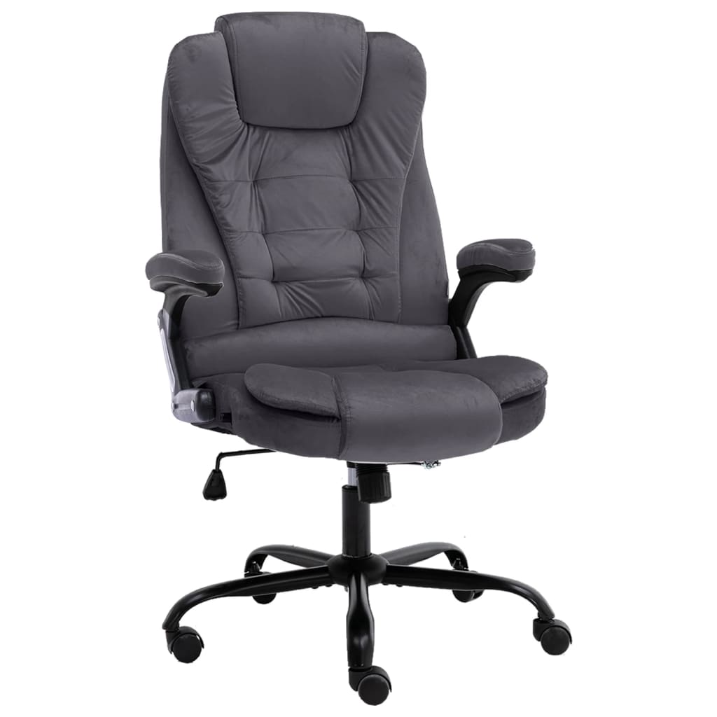 vidaXL Silla de oficina de terciopelo gris oscuro