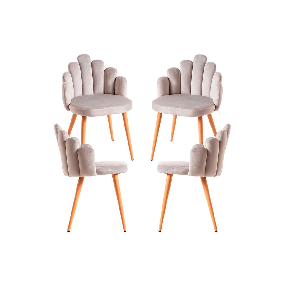 Regalos Miguel - Packs Sillas Comedor - Pack 4 Sillas Hand Terciopelo - Gris