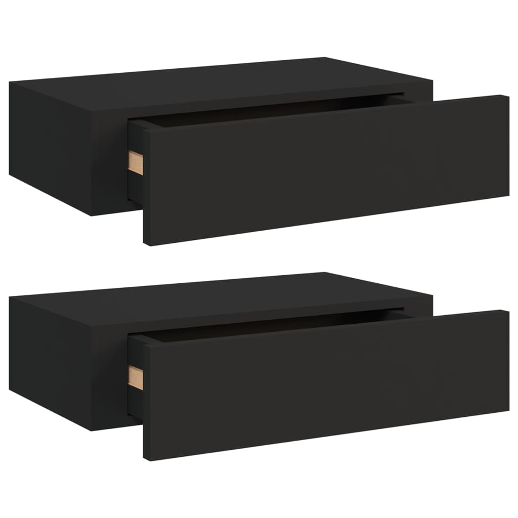 Vidaxl Estantes de Pared con Cajón MDF 40x23,5x10 Cm Blanco/Negro/Gris - Pack 2