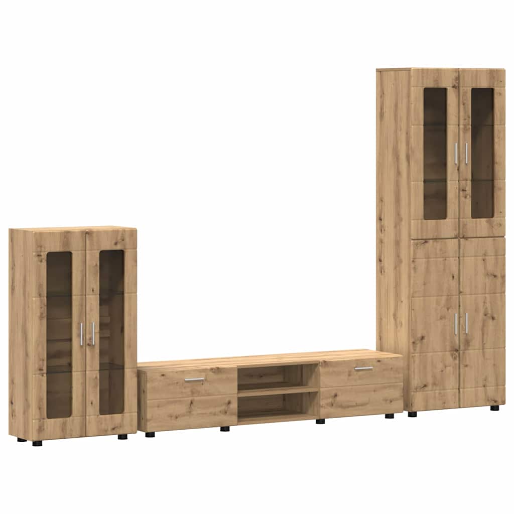 vidaXL Conjunto de mueble de TV con cajón FLORIN Madera de ingeniería