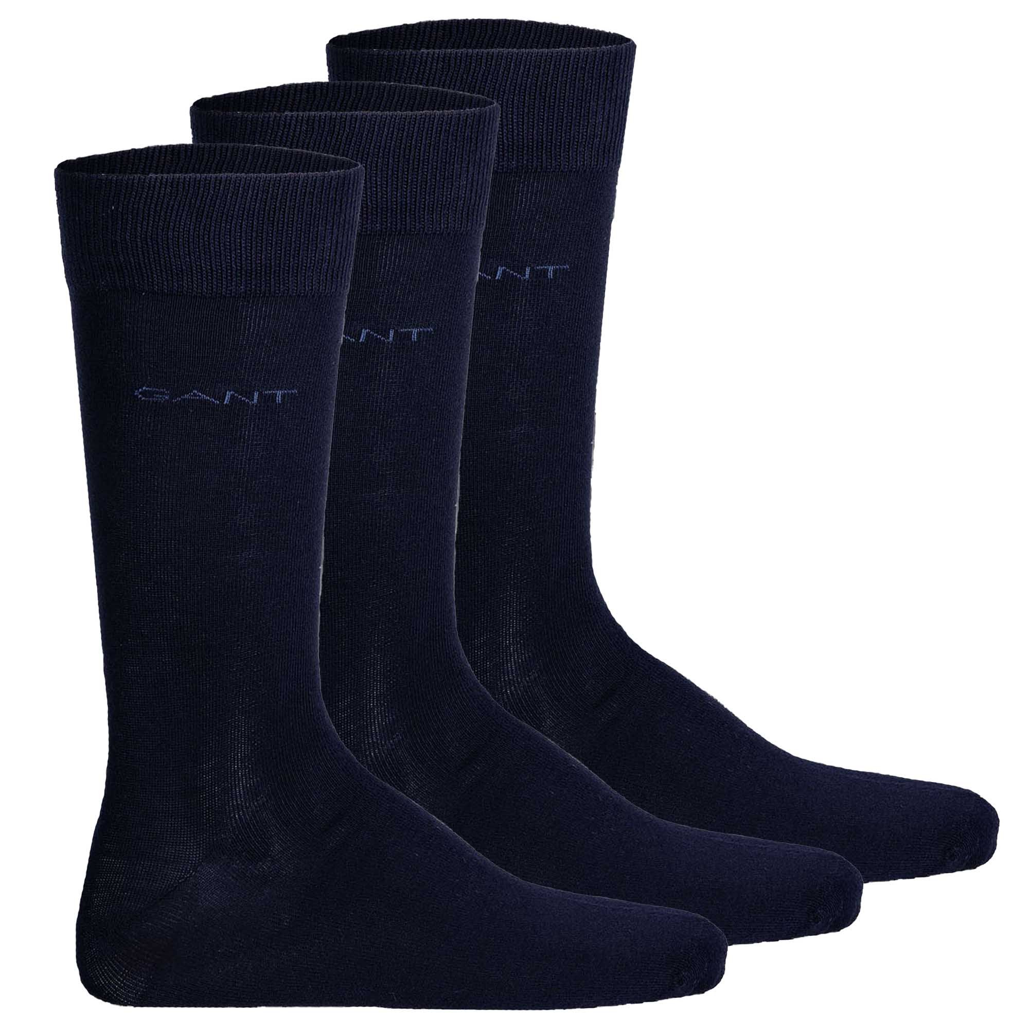 GANT Calcetines de hombre, paquete de 3 - Calcetines de algodón suave, color liso