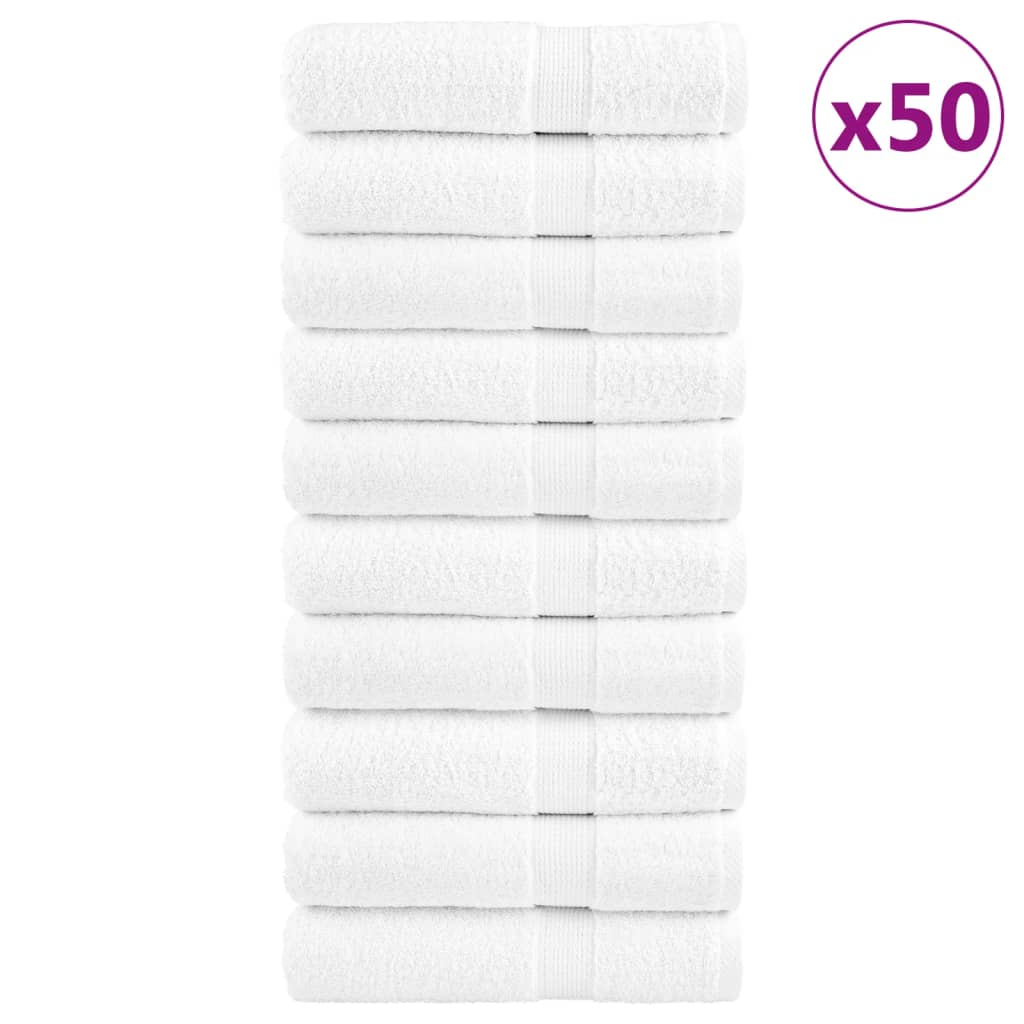 vidaXL Toallas de mano 50 uds 100% algodón 50x100 cm 600 gsm toalla Color Antracita,  Blanco, y mas