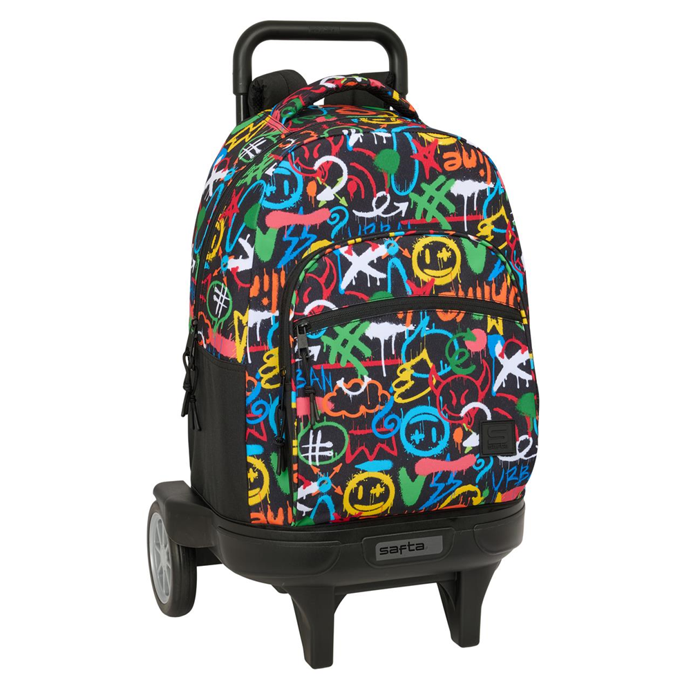 Mochila Gde. C/Ruedas Compact Evol. Ext. Safta Graffiti "Colors" 33X45X22Cm (642623218)