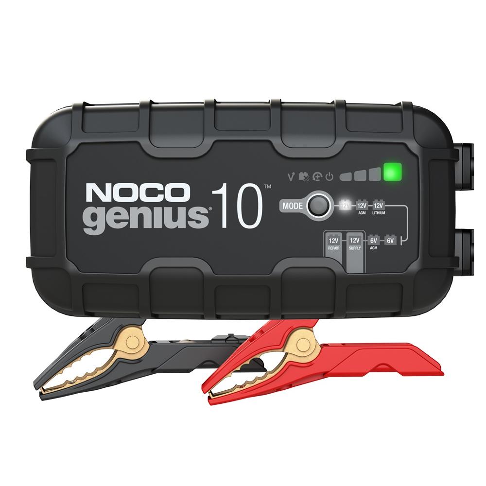 NOCO GENIUS10: Cargador de Batería 10A, 6V y 12V, Mantenedor y Desulfatador para Baterías de Plomo-Ácido y Litio de Coche y Moto