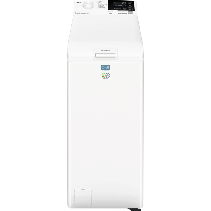 AEG - Lavadora carga superior LTA6G7331E de 7 kg, clase energética A, 1300 rpm, motor inverter y tecnología ProSense con certificación Woolmark Blue, color blanco