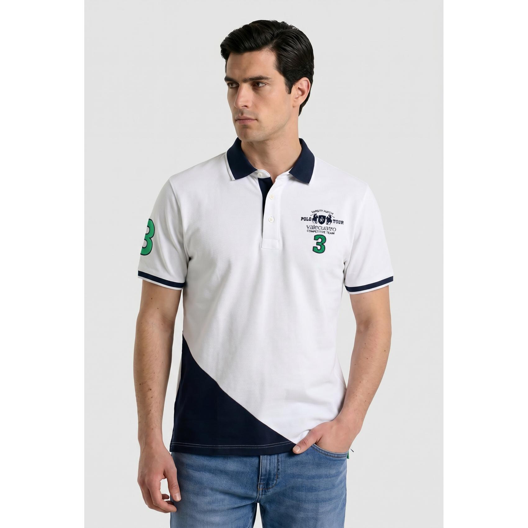 Polo Valecuatro modelo Tour bordado blanco