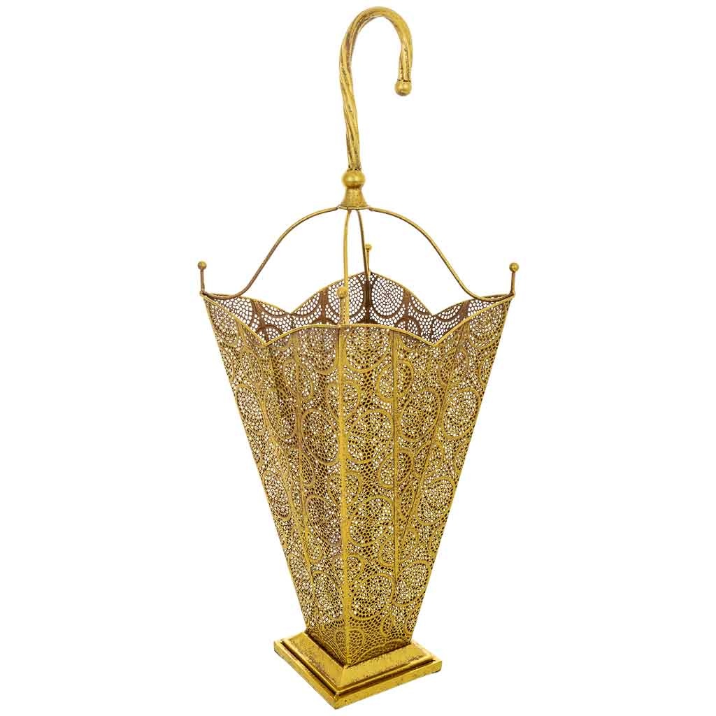 Wonderlust Deco - Paragüero de metal dorado 29x29x82.5h cm Dorado 29x29x82.5h cm