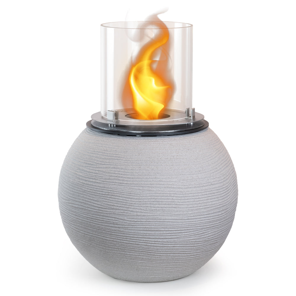 Chimenea de bioetanol brasero de suelo para jardín para interior y exterior BOTTICELLI Corda Beige d.40 x h54