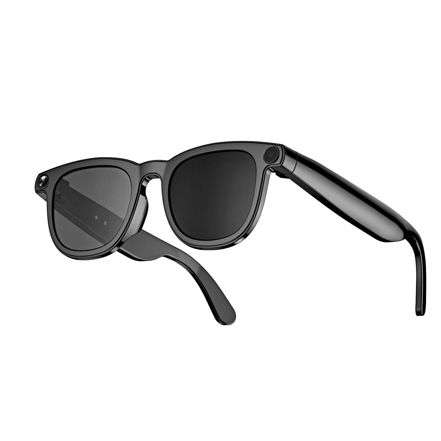 DAM Gafas inteligentes CY01. Con cámara para fotos y videos de 8 MPX, traductor AI en tiempo real y control de música/llamadas. 32GB de memoria, lentes solares y transparentes. 15,5x15,5x5 Cm.