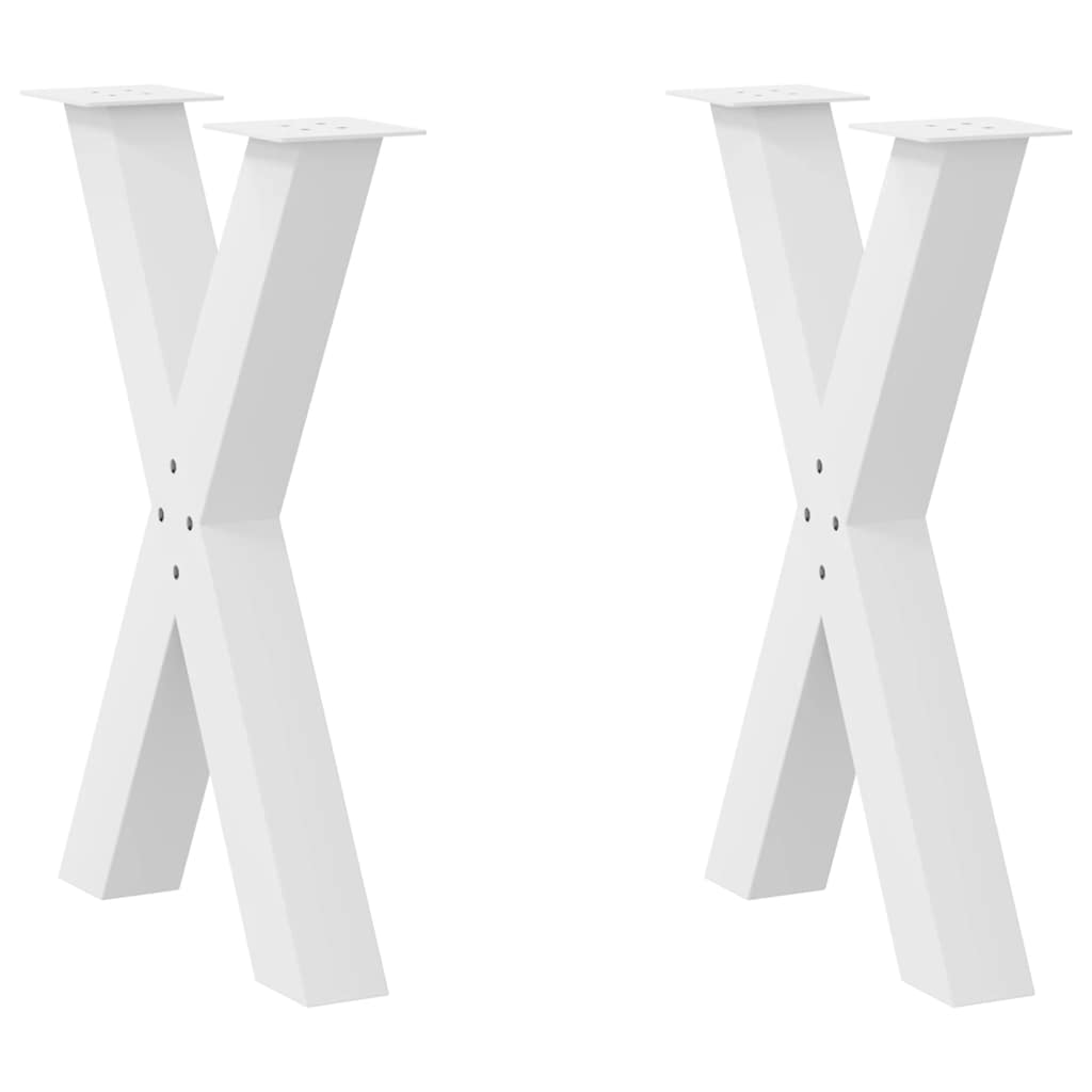 vidaXL Patas para mesa de comedor en forma de X (2 unidades) 50 x (72-73) cm, acero