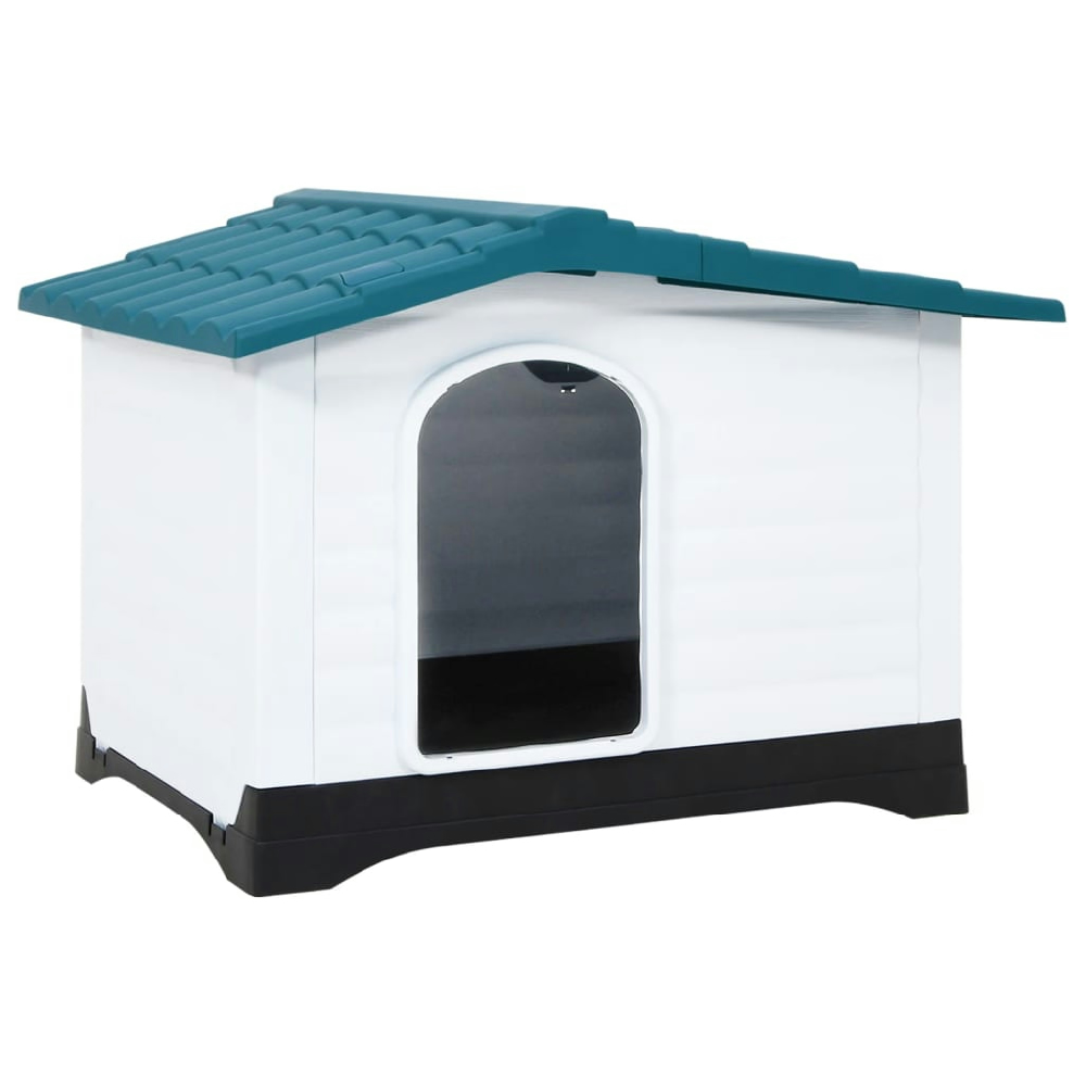 vidaXL CASETA PARA PERROS POLIPROPILENO AZUL 90,5X68X66 CM