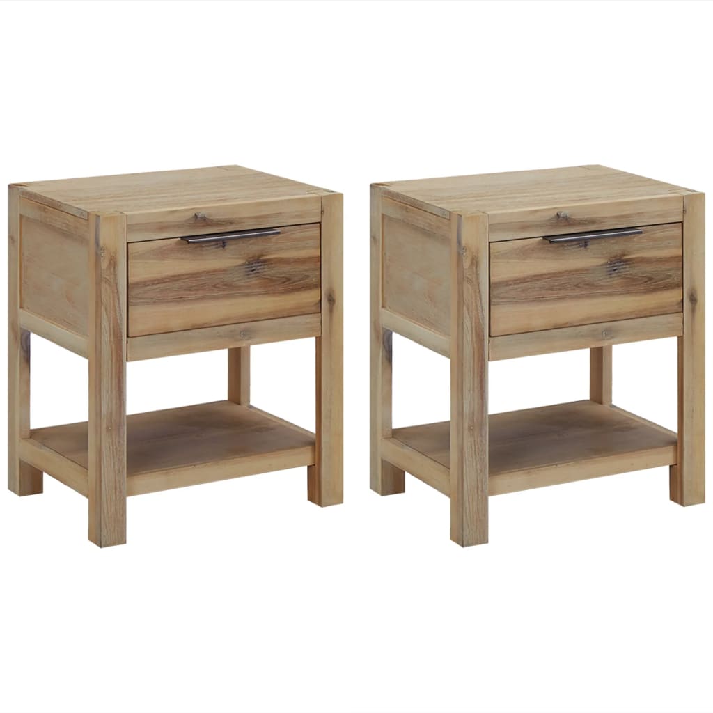 Vidaxl Mesita de Noche Madera Acacia Maciza 40x30x48 Cm