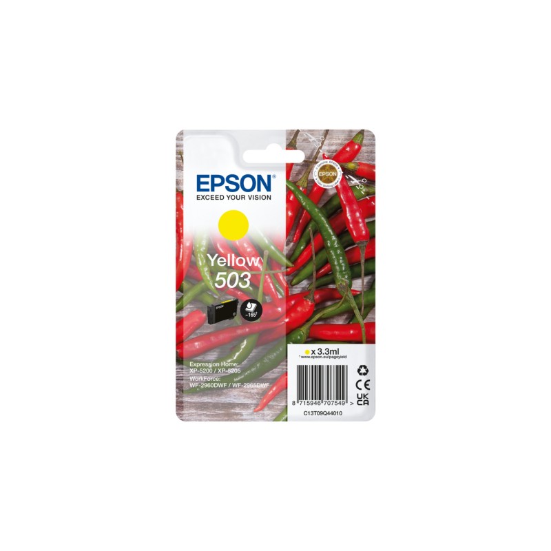 Epson - 503 cartucho de tinta 1 pieza(s) Original Rendimiento estándar Amarillo - C13T09Q44010 C13T09Q44010