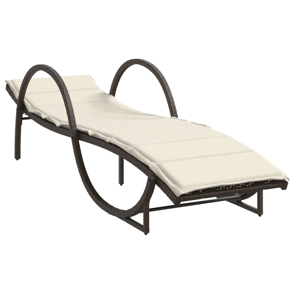Vidaxl Tumbona Ratán Sintético 60x199x42 Cm - Negro Marrón Gris
