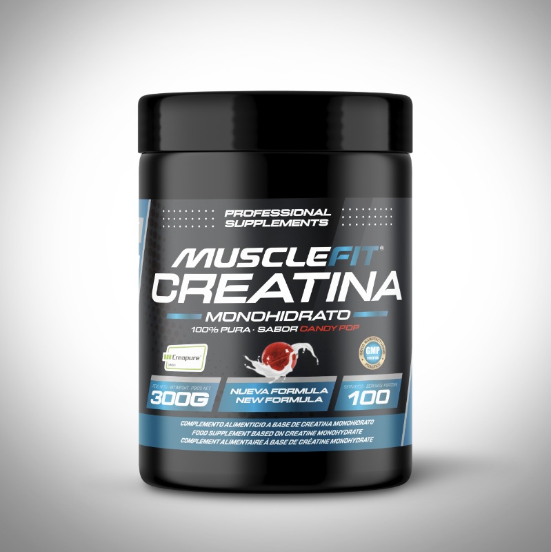 CREAPURE sabor Piruleta - Creatina Monohidrato 300g Musclefit - MUSCLEVIP - SELLO DE CALIDAD - ENTEGAS EN 24/48 HORAS