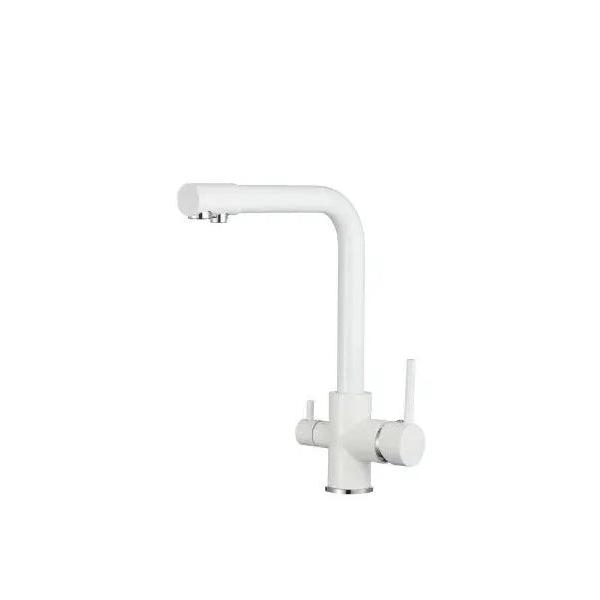 VALAZ Nilo Grifo para cocina con osmosis de 3 vías y estructura redonda color blanco