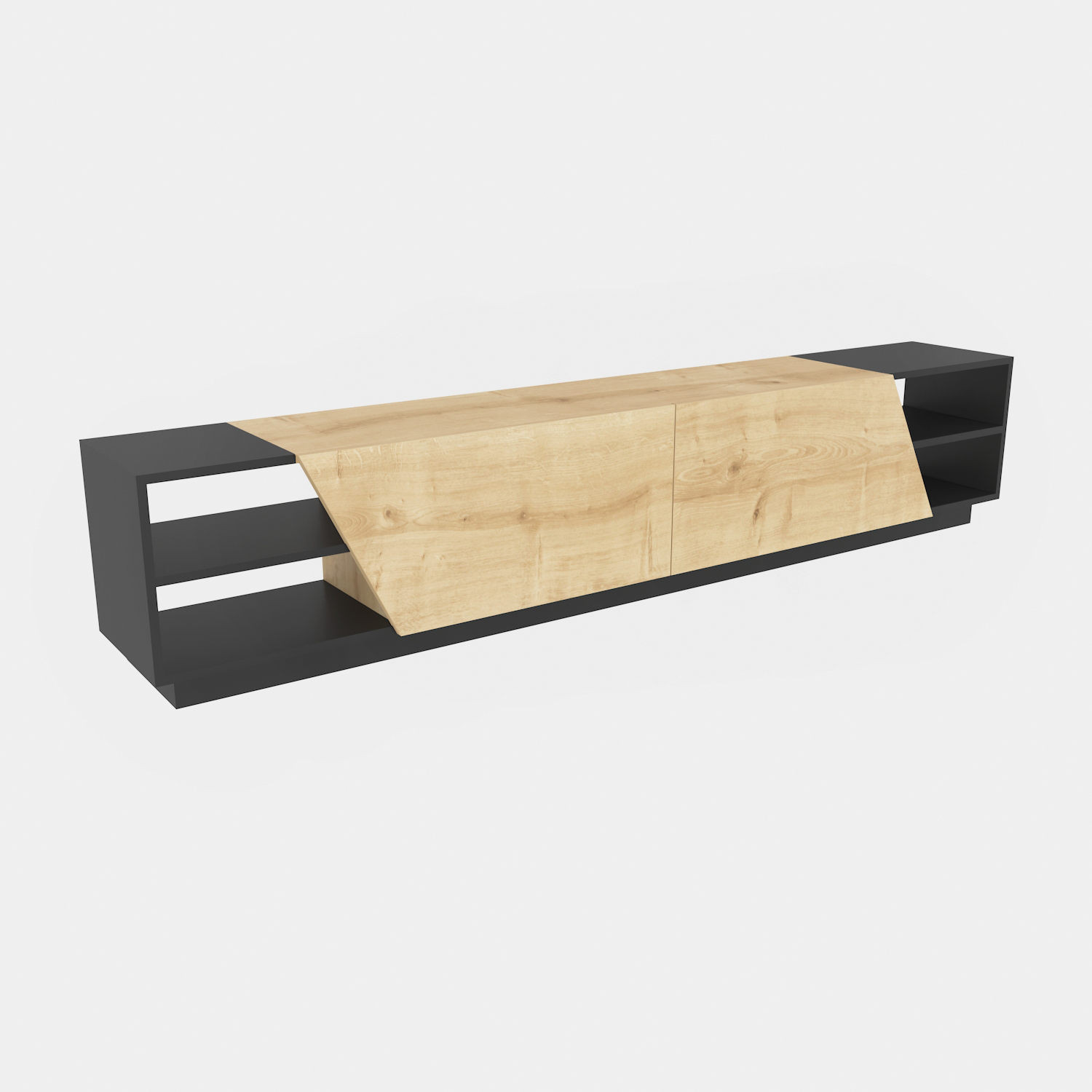 Habitat y Jardin - Soporte de TV de madera "Rhodes" - 240 x 37 x 47 cm - Beige