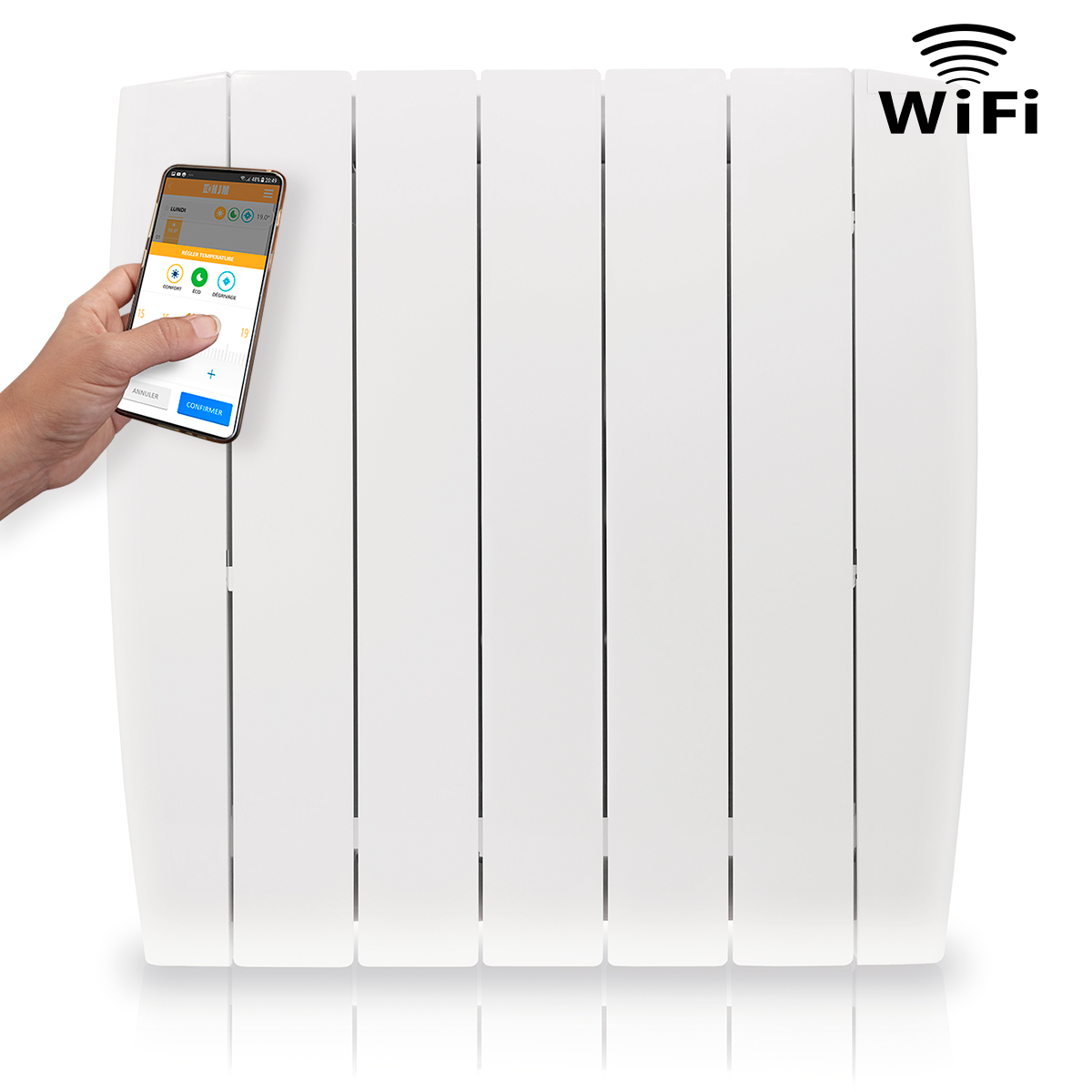 Emisor Fluido WiFi DIRECT de Bajo Consumo INDALS800 WIFI (800W) - Sin Smartbox - Programable - ALEXA y GOOGLE