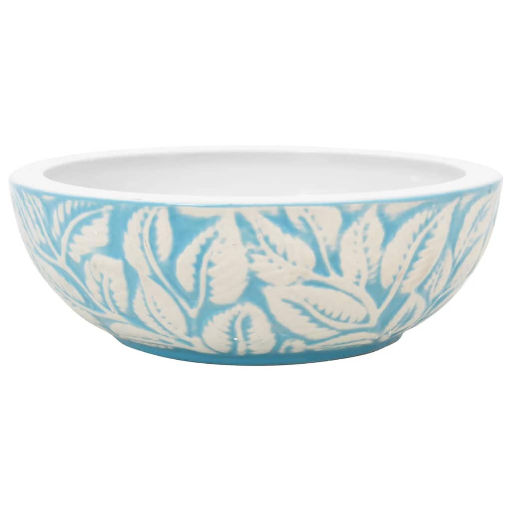 vidaXL Lavabo sobre encimera redondo cerámica Φ41x14 cm