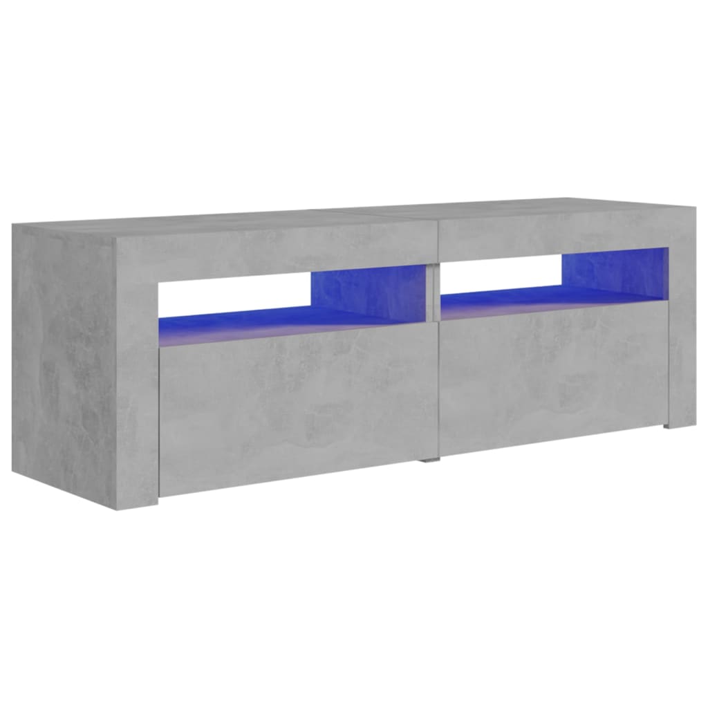 vidaXL Mueble de TV con luces LED gris hormigón 120x35x40 cm