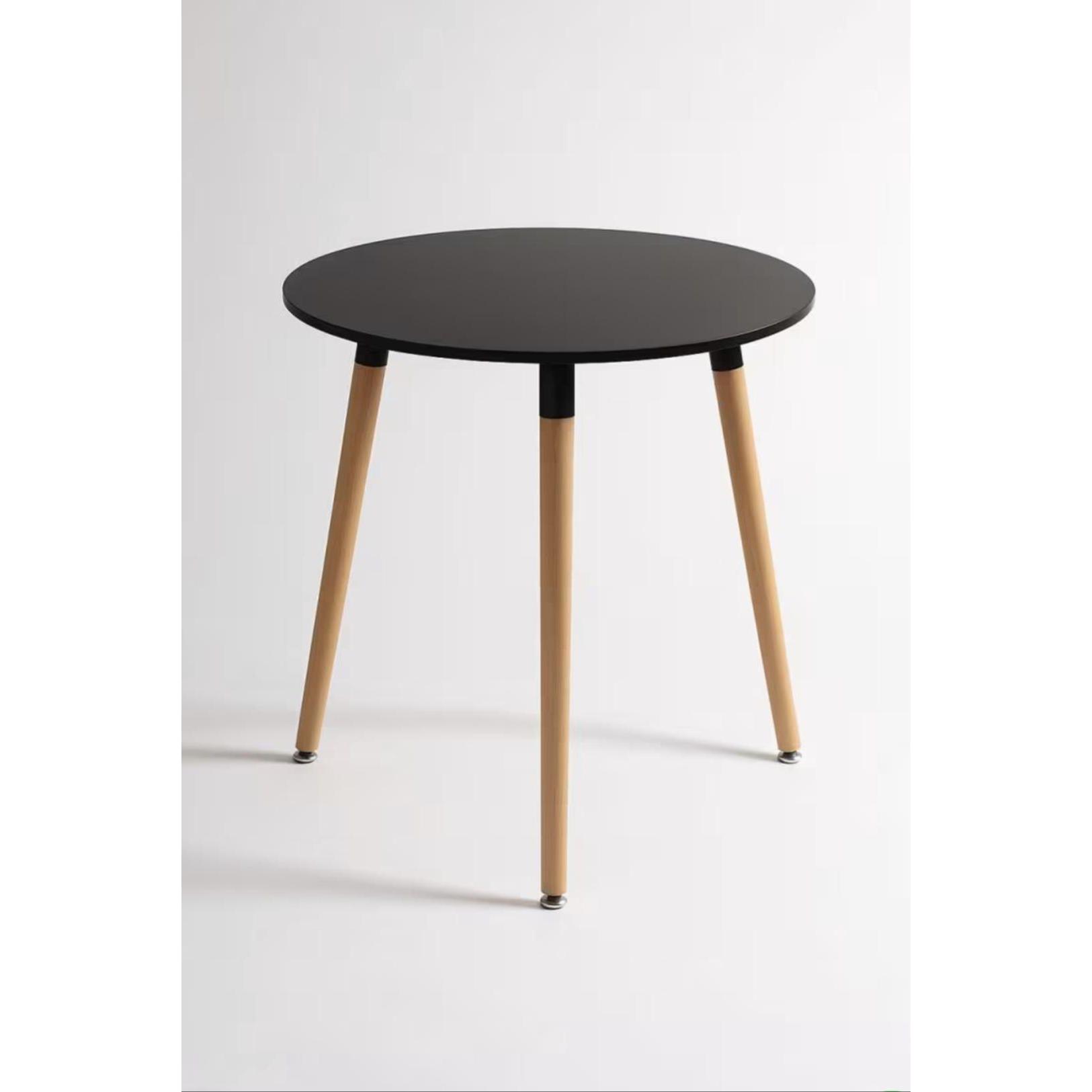 ORION91oficial® - Mesa Redonda, Doble Tablero (Ø80 x76cm) Negro 🖤 3 Patas Redonda Madera de Haya, Estilo Nórdico, Bar,Restaurante,Hostelería,Comedor,Salón,Cocina,Teletrabajo,Oficina,Terraza - spaziOrion91