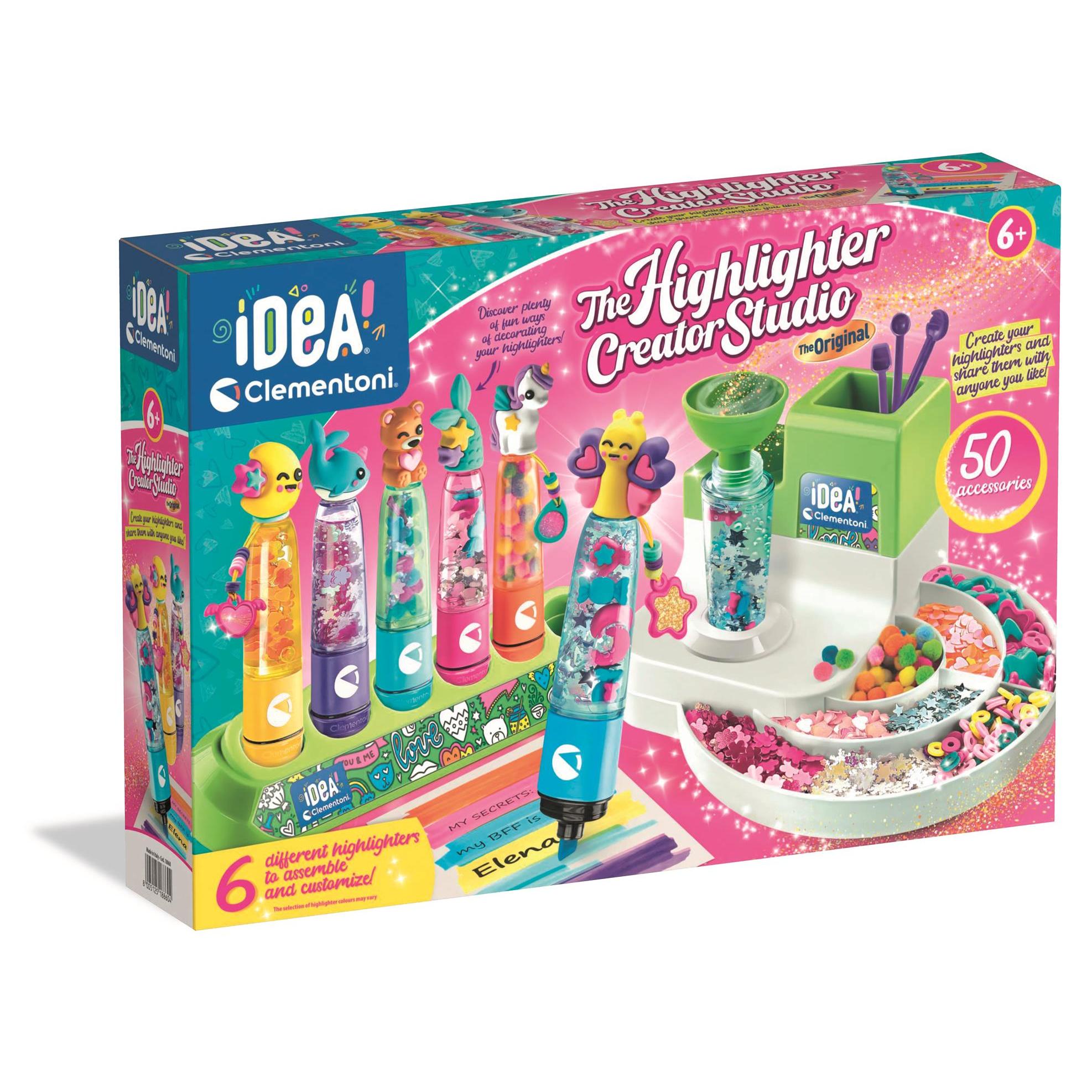 Clementoni - Highlighter Lab, Laboratorio de Subrayadores, Juguete Para Niñas y Para Niños, Fabricado en Italia, Multicolor - 18860
