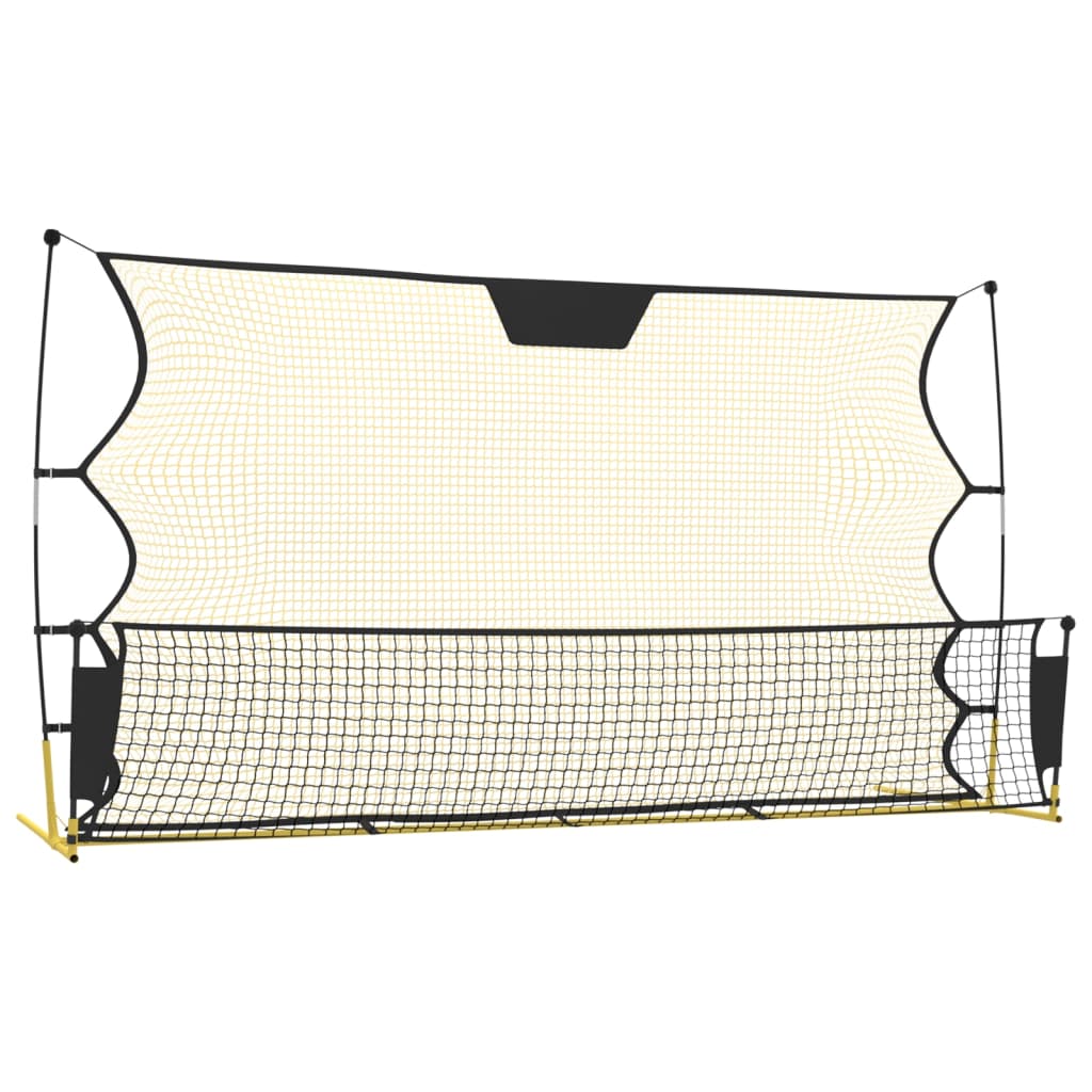 vidaXL Red de rebote de fútbol poliéster negro y amarillo 183x85x120cm
