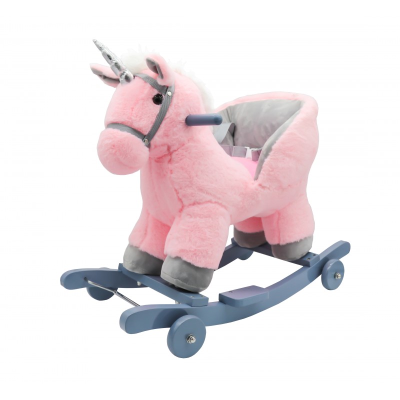 Balancín caballo convertible 2 en 1, peluche muy suave para  niños y niñas pequeños balancín convertible en correpasillos