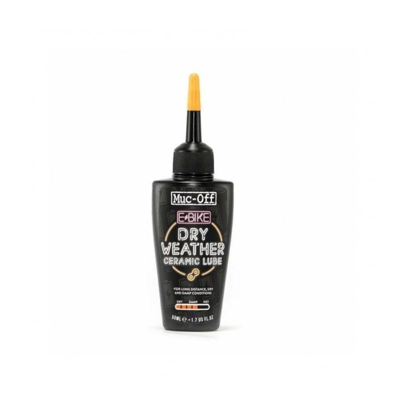Muc-Off - Lubricante Cerámico para Bicicletas Eléctricas E-Bike Clima Seco Nitruro Boro 50 ml con recubrimiento cerámico seco, ultra baja fricción y protección UV para condiciones secas y polvorientas