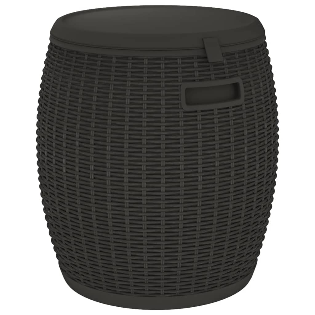 vidaXL Caja de almacenaje de jardín 4 en 1 polipropileno negro