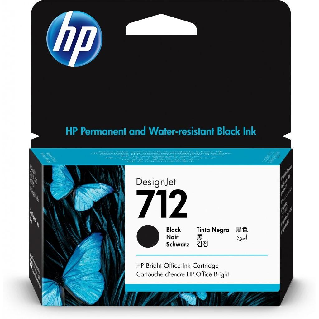 HP - Cartucho de tinta 3ED70A HP 712 negro original para impresoras DesignJet T210/T230/T250/T630/T650, 38 ml, tinta pigmentada de alta durabilidad y contraste