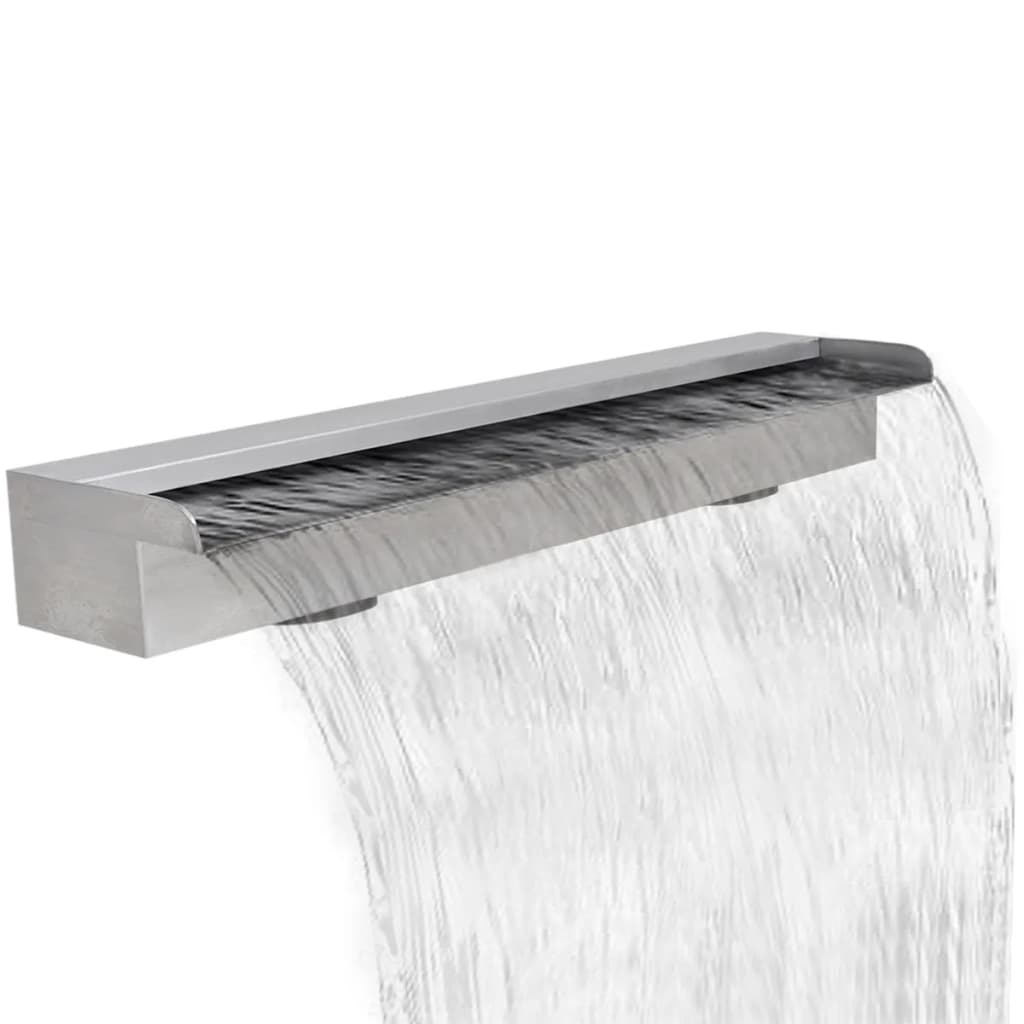 vidaXL Fuente Cascada Rectangular Piscina Acero Inoxidable Adorno Agua Dimensiones 30 cm,  45 cm,  60 cm y mas