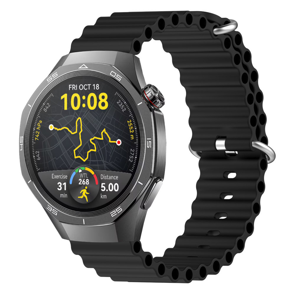 Correa de silicona Ocean para Huawei Watch GT 5 - 46mm / GT 5 - 46mm / GT 4 - 46mm / Amazfit GTR 4 / Bip 5 / Garmin Vivoactive 4, Ancho 22mm