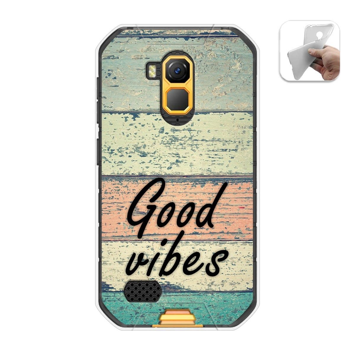 Tumundosmartphone Funda Gel Tpu para Ulefone Armor X7 / X7 Pro diseño Madera 01 Dibujos