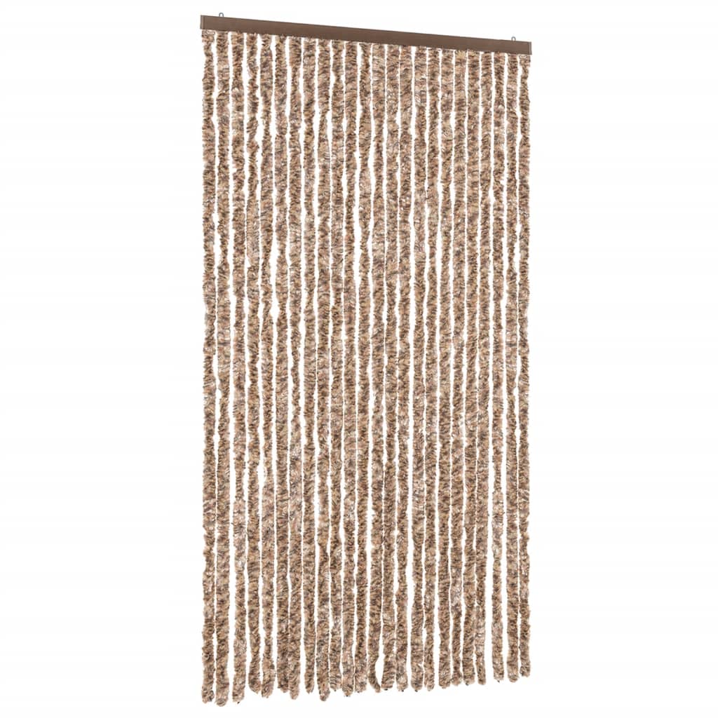 vidaXL Cortina Antimoscas Persiana Protección Chenilla 100x220 cm Color Beige,  beige and dark brown,  Gris y mas