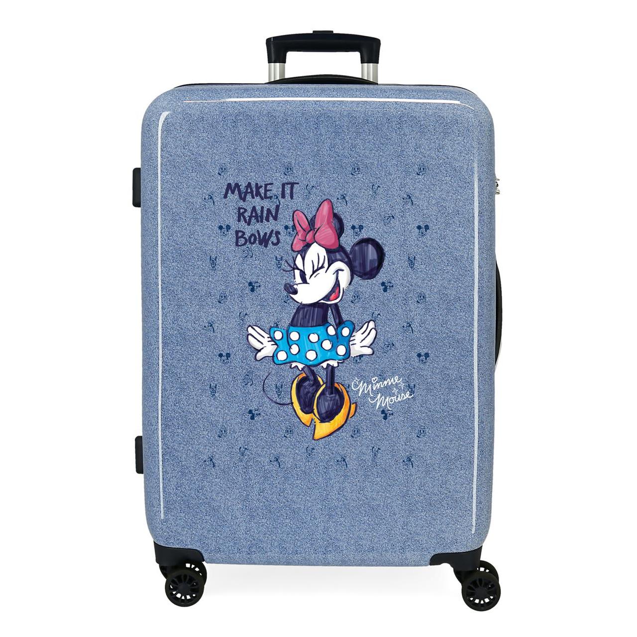 Disney Minnie Maleta Mediana ABS Rígida Make It Rain Bows Azul